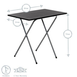 Harbour Housewares Wooden Folding Desk & Chair Set - Silver/white - thumbnail 3