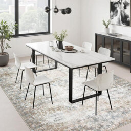 5X7 Area Rug Living Room Rug Washable Modern Abstract Soft Thin Rug Indoor Floor No Slip Stain Resistant Carpet, Brown Grey - thumbnail 4