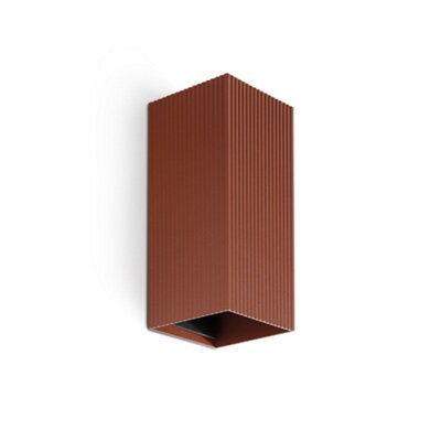 Luminosa Lighting Luminosa Lune Square Fluted Up & Down Wall Lamp Terracotta 2X Gu10 - image 1