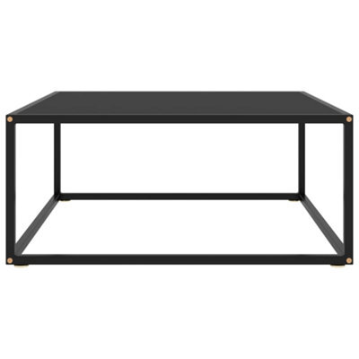 Berkfield Modern Coffee Table Black With Black Glass 80X80X35 Cm - image 1