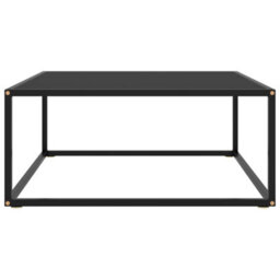 Berkfield Modern Coffee Table Black With Black Glass 80X80X35 Cm - thumbnail 1