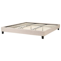 Beliani Bed Without Headboard Fabric Roanne 180 X 200 Cm (Eu Super King) Beige - thumbnail 6
