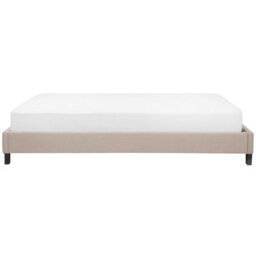 Beliani Bed Without Headboard Fabric Roanne 180 X 200 Cm (Eu Super King) Beige - thumbnail 5