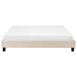 Beliani Bed Without Headboard Fabric Roanne 180 X 200 Cm (Eu Super King) Beige - thumbnail 4
