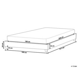 Beliani Bed Without Headboard Fabric Roanne 180 X 200 Cm (Eu Super King) Beige - thumbnail 3
