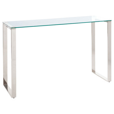 Beliani Console Table Tilon Tempered Glass Silver - image 1