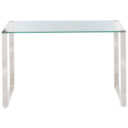 Beliani Console Table Tilon Tempered Glass Silver - thumbnail 4