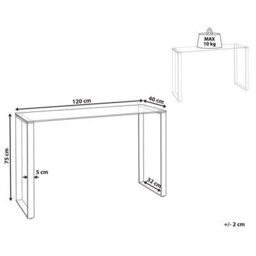 Beliani Console Table Tilon Tempered Glass Silver - thumbnail 3