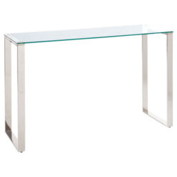 Beliani Console Table Tilon Tempered Glass Silver - thumbnail 1