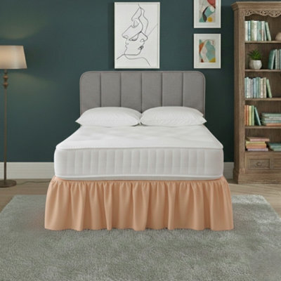Base Valance Polycotton Sheet For Divan Beds Easy Care Bed Base Cover Peach - image 1