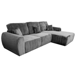 Furnishings For Less UK Vinci Chunky Thick Cord Soft Grey 4 Seater Corner Sofa Right Hand Facing - thumbnail 5