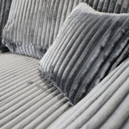 Furnishings For Less UK Vinci Chunky Thick Cord Soft Grey 4 Seater Corner Sofa Right Hand Facing - thumbnail 2