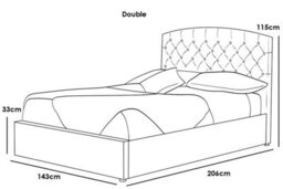 Sedgwick Silver Crushed Velvet Gas Lift Ottoman Storage Bed Double 4Ft6 - thumbnail 5