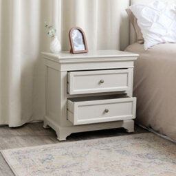 Melody Maison Pair Of Large Taupe-Grey Two Drawer Bedside Tables - Daventry Taupe-Grey Range - thumbnail 3