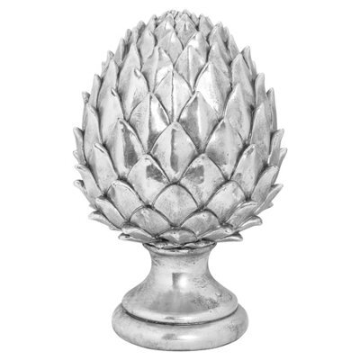 Hill Interiors Ceramic Pinecone Ornament Silver (30Cm X 15Cm X 15Cm) - image 1