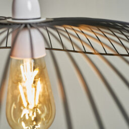 Valuelights Vella Wavy Umbrella Design Black Wire Ceiling Pendant Light Shade - thumbnail 4