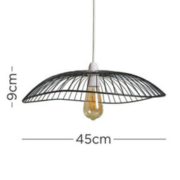 Valuelights Vella Wavy Umbrella Design Black Wire Ceiling Pendant Light Shade - thumbnail 5