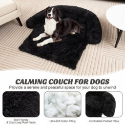 Costway Plush Calming Dog Couch Bed Dog Sofa Bed Anti-Slip Bottom With Washable Cover - thumbnail 8