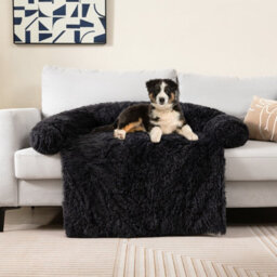 Costway Plush Calming Dog Couch Bed Dog Sofa Bed Anti-Slip Bottom With Washable Cover - thumbnail 4