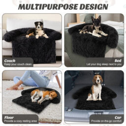 Costway Plush Calming Dog Couch Bed Dog Sofa Bed Anti-Slip Bottom With Washable Cover - thumbnail 3