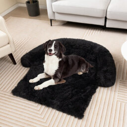 Costway Plush Calming Dog Couch Bed Dog Sofa Bed Anti-Slip Bottom With Washable Cover - thumbnail 1
