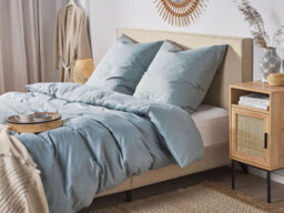 Beliani Duvet Cover Set Avondale Sateen Cotton 200 X 220 Cm Grey - thumbnail 2
