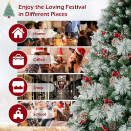 Costway 6Ft Pre-Lit Artificial Christmas Tree Hinged Xmas Tree W/ 350 Led Lights - thumbnail 9