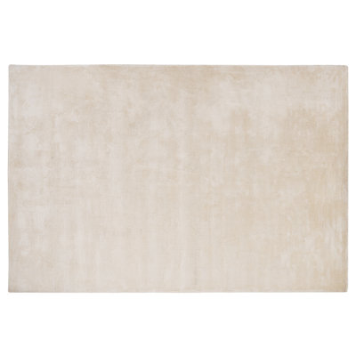 Beliani Rug Gesi Ii Light Beige 140 X 200 Cm Viscose - image 1