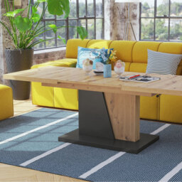 Heze Furniture Gala 2 In 1 Extending Coffee / Dining Table - Artisan Oak / Anthracite - thumbnail 4