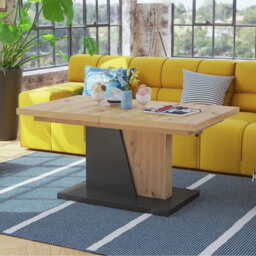 Heze Furniture Gala 2 In 1 Extending Coffee / Dining Table - Artisan Oak / Anthracite - thumbnail 5