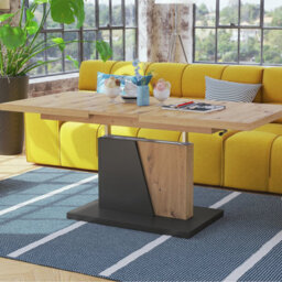 Heze Furniture Gala 2 In 1 Extending Coffee / Dining Table - Artisan Oak / Anthracite