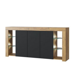 Creative Furniture Eden Sideboard 164Cm - Dark Oak & Black Matt Doors And Led Lights - thumbnail 8
