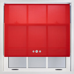 Furnished Roller Blind With Triple Chrome Round Eyelet And Metal Fittings - Red Daylight Shade (W)90Cm X (L)210Cm