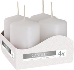 SolaDirect Pack Of 4 White Pillar Candles Small (Width: 40 mm / Height: 60 mm Each) - thumbnail 1