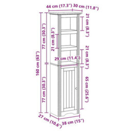 Berkfield Bathroom Cabinet Bodo White 44X30X160 Cm - thumbnail 8