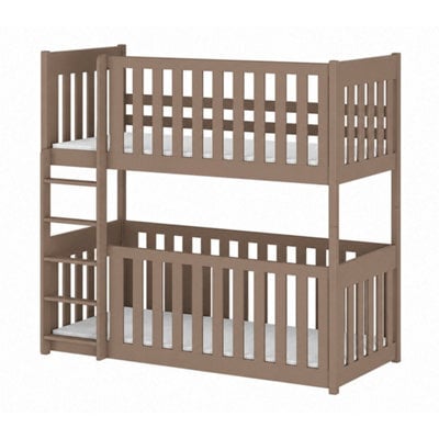 Arte Konrad Solid Pine Bunk Bed With Cot Bed - Milk Chocolate - With 2 Foam/bonnell Mattresses - image 1