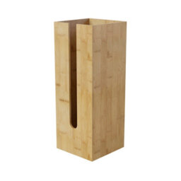 GoodHome Cervia Bamboo Freestanding Toilet Roll Storage Box (H)330mm (W)137mm - thumbnail 1