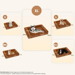 Luckracer Large Dog Bed Sofa Washable Orthopedic Dog Beds Blue 104X64X15Cm - thumbnail 2