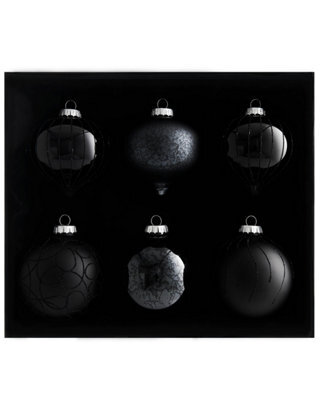 WeRChristmas Black Glass Christmas Baubles, 6 Pack, 10 Cm - image 1