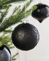 WeRChristmas Black Glass Christmas Baubles, 6 Pack, 10 Cm - thumbnail 4