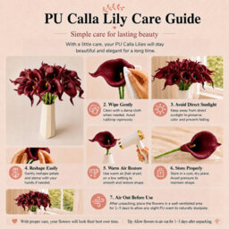 Amorly 24Pcs Red Artificial Flowers Pu Realistic Bouquet For Elegant Home Decor Centerpiece Wedding Bridal Bouquet Table Decoration - thumbnail 5