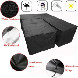 L-Shaped Garden Furniture Cover With Drawstrings At The Bottom, 210 D (L-Shaped 215X215X87Cm Rectangular 155X95X68Cm) - thumbnail 2