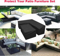 L-Shaped Garden Furniture Cover With Drawstrings At The Bottom, 210 D (L-Shaped 215X215X87Cm Rectangular 155X95X68Cm) - thumbnail 3