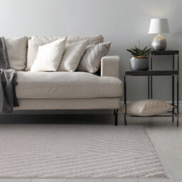 Grey Modern Striped Easy To Clean Rug For Diningroom-160Cm X 230Cm - thumbnail 1