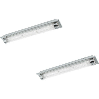 Modern 2 Pack Led Wall Flush Ceiling Lights With Chrome Finish And Crystal Shade - image 1