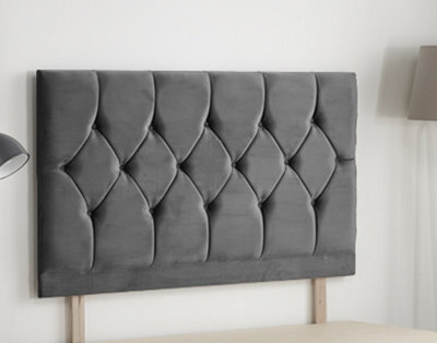 Somnior Beds Somnior  6Ft Ziggy Super King 32 Inches Plush Charcoal Headboard With Wooden Struts - image 1