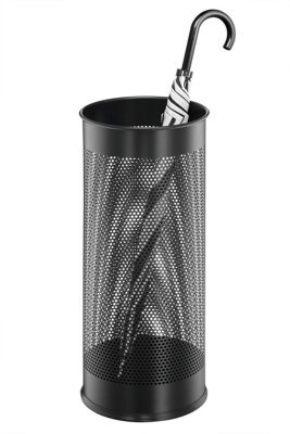 Durable Modern Perforated Steel Umbrella Stand - 29 Litre Black - image 1