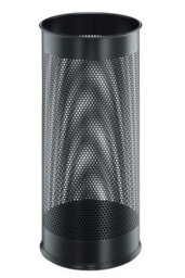 Durable Modern Perforated Steel Umbrella Stand - 29 Litre Black - thumbnail 2