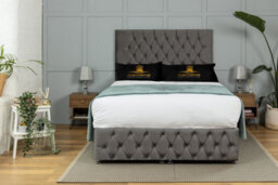 UKBEDFURNITURE Monaco Plush Steel End Opening Divan Ottoman Bed With 54 Inch Headboard - thumbnail 2