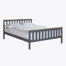 Home Detail Woodford Double Grey And Oak Finish Wooden Bed Shaker Style Headboard Classic Frame Solid Pine Wood - thumbnail 2